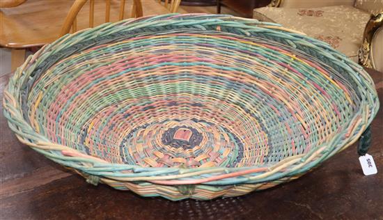 A John Galloway wicker basket diameter 87cm